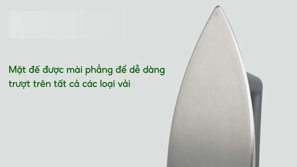 Bàn ủi khô Philips HD1172_01_Đen và kim loại Mặt đế được mài phẳng để dễ dàng trượt trên tất cả các loại vải