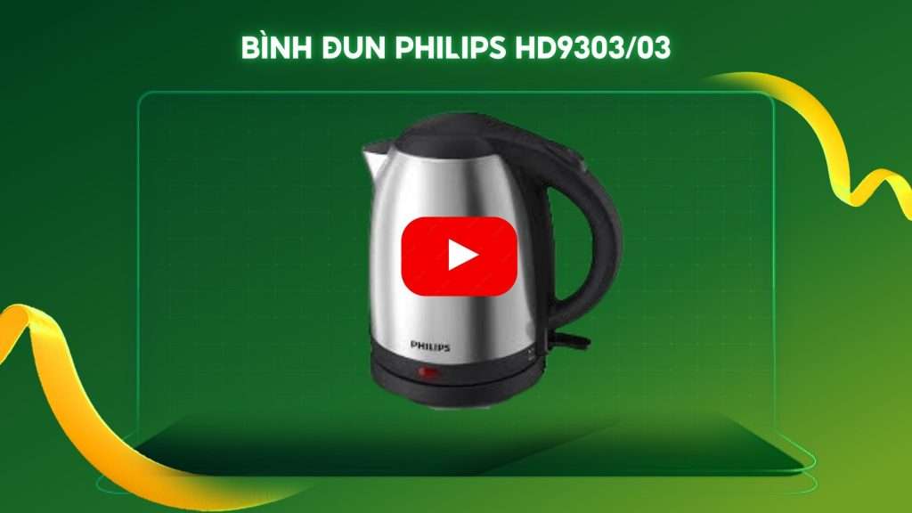 Bình đun PHILIPS HD9303_03 Bạc và đen