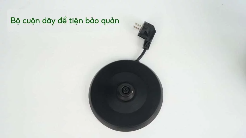 Bình đun PHILIPS HD9306_03_Bạc và Đen Bộ cuộn dây để tiện bảo quản