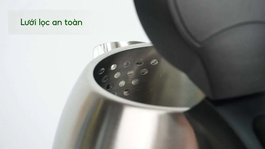 Bình đun PHILIPS HD9306_03_Bạc và Đen Lưới lọc an toàn