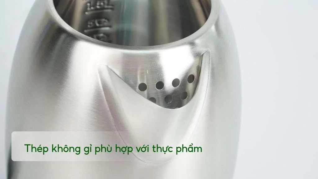 Bình đun PHILIPS HD9306_03_Bạc và Đen Thép không gỉ phù hợp với thực phẩm