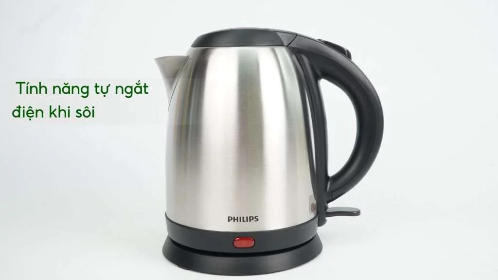 Bình đun PHILIPS HD9306_03_Bạc và Đen Tính năng tự ngắt điện khi sôi