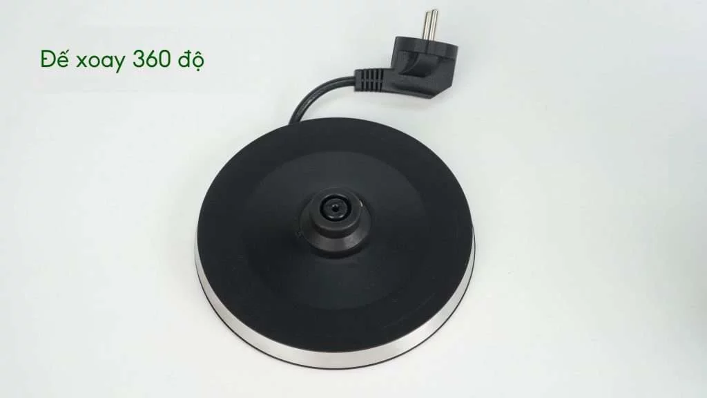 Bình đun PHILIPS HD9316_03_Bạc và Đen Đế xoay 360 độ