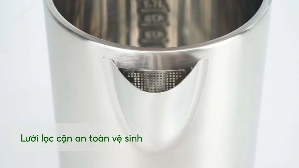 Bình đun PHILIPS HD9316_03_Bạc và Đen Lưới lọc cặn an toàn vệ sinh