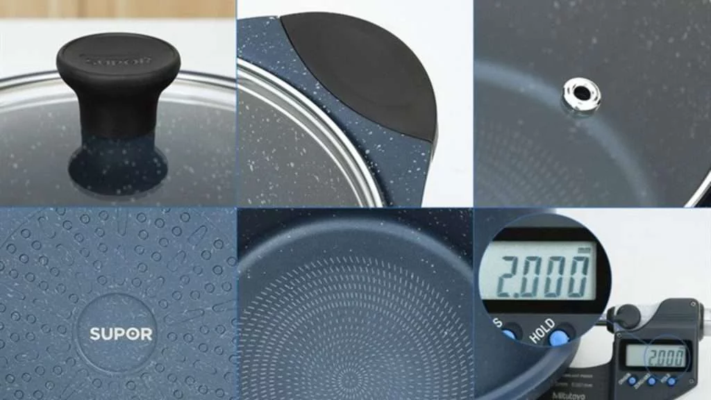 Bộ 3 nồi đúc vân đá Supor Durarock H23102-T1 (18, 20, 24 cm) - Chi tiết chất liệu nồi