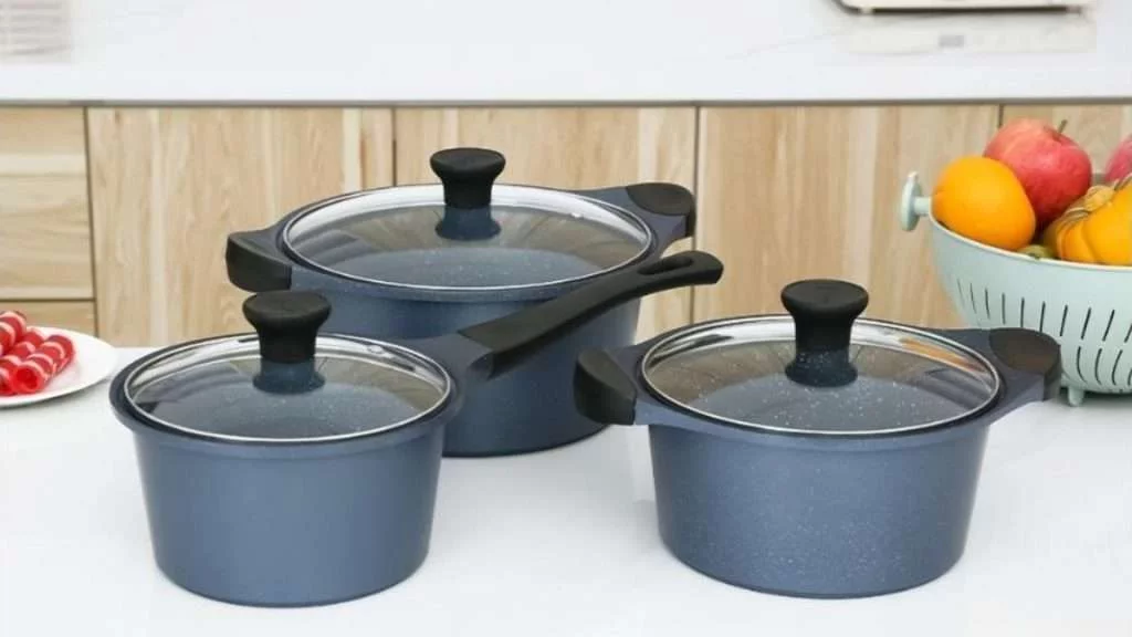 Bộ 3 nồi đúc vân đá Supor Durarock H23102-T1 (18, 20, 24 cm) - Hình ảnh thực tế