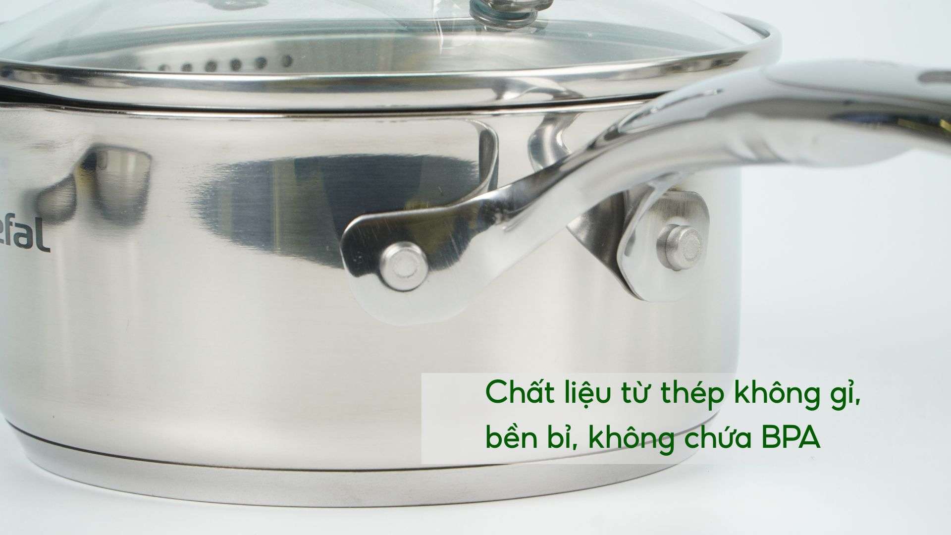 Bộ 5 Nồi Inox Cao Cấp Tefal Duetto Plus (Quánh 16Cm) Chất liệu từ thép không gỉ, bền bỉ, không chứa BPA