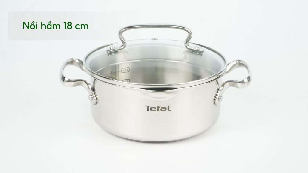 Bộ 5 Nồi Inox Cao Cấp Tefal Duetto Plus (Quánh 16Cm) Nồi hầm 18 cm