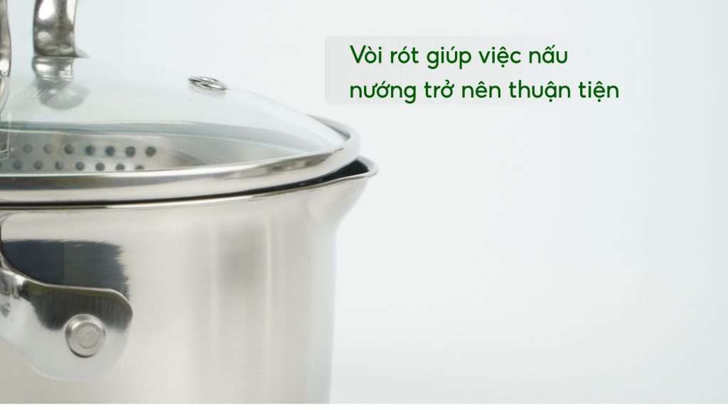 Bộ 5 Nồi Inox Cao Cấp Tefal Duetto Plus (Quánh 16Cm) Vòi rót giúp việc nấu nướng trở nên thuận tiện