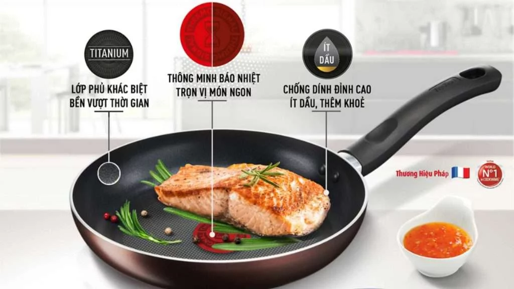 Chảo Chiên Tefal Day By Day - Phủ lớp chống dính Titanium