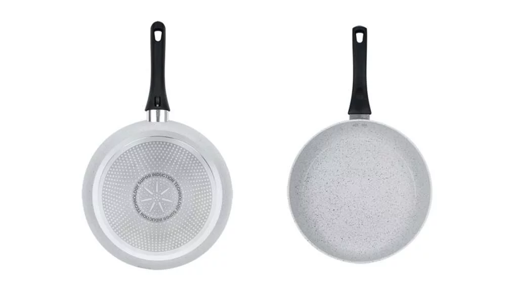 Chảo cao cấp vân đá trắng Supor Rock Marble - Chi tiết trước sau