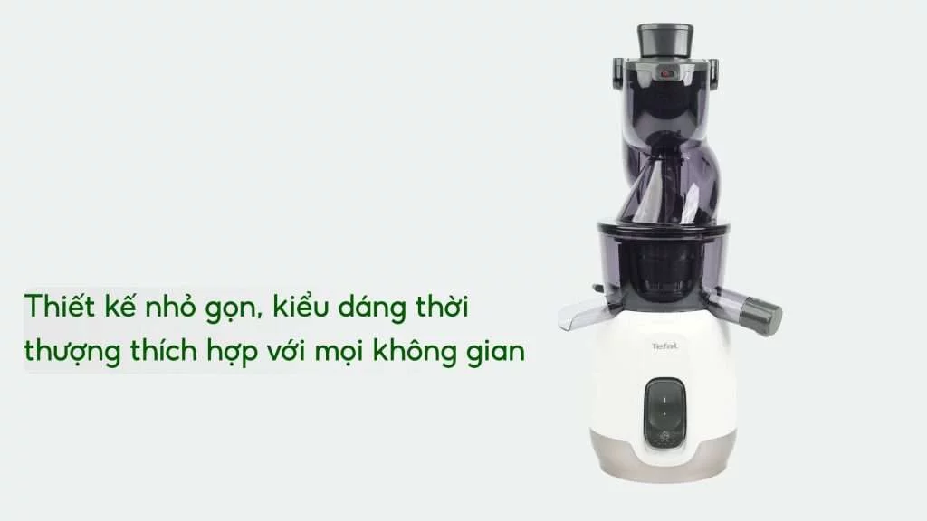 Máy Ép Chậm Tefal Zc600138 200W Thiết kế nhỏ gọn, kiểu dáng thời thượng thích hợp với mọi không gian