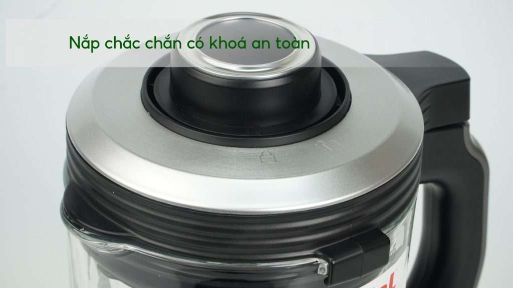 Máy Xay Sinh Tố Làm Sữa Hạt Tefal BL985A31 – 1300 Nắp chắc chắn có khoá an toàn