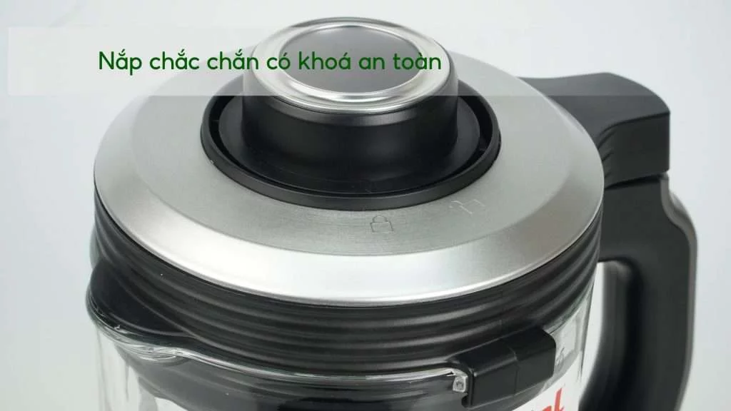 Máy Xay Sinh Tố Làm Sữa Hạt Tefal BL985A31 – 1300 Nắp chắc chắn có khoá an toàn