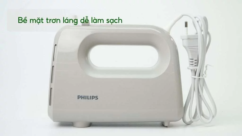 Máy đánh trứng PHILIPS HR3705_20_Xám Bề mặt trơn láng dễ làm sạch