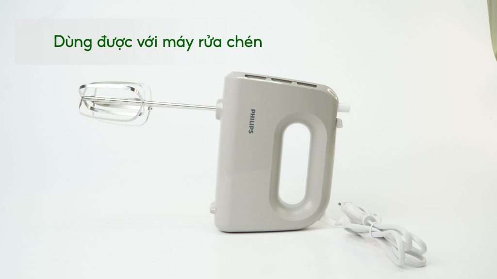 Máy đánh trứng PHILIPS HR3705_20_Xám Dùng được với máy rửa chén