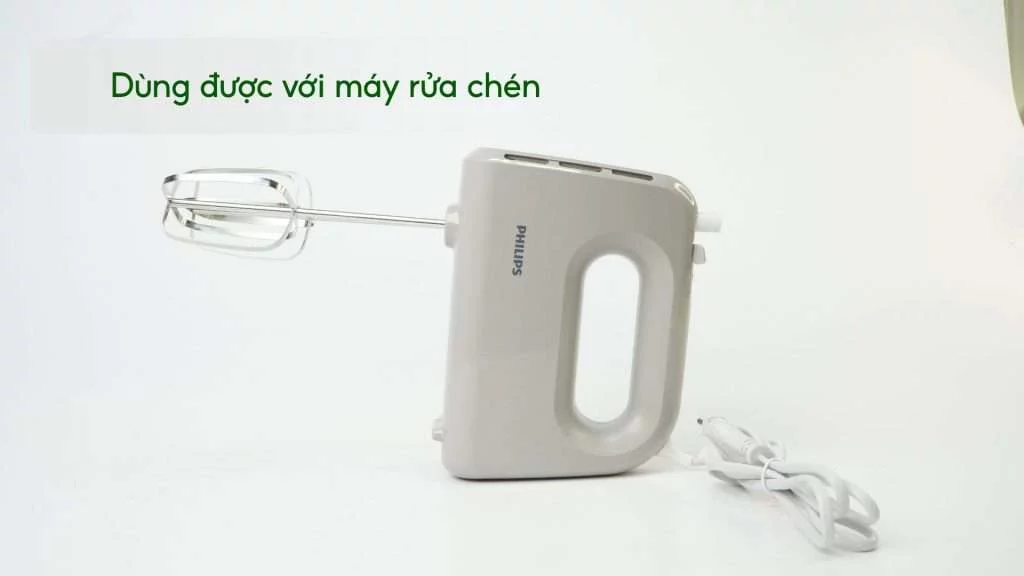 Máy đánh trứng PHILIPS HR3705_20_Xám Dùng được với máy rửa chén