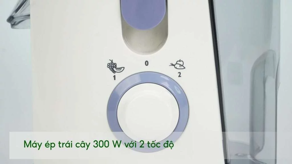 Máy ép trái cây PHILIPS HR1811_71_Trắng và Tím Máy ép trái cây 300 W với 2 tốc độ