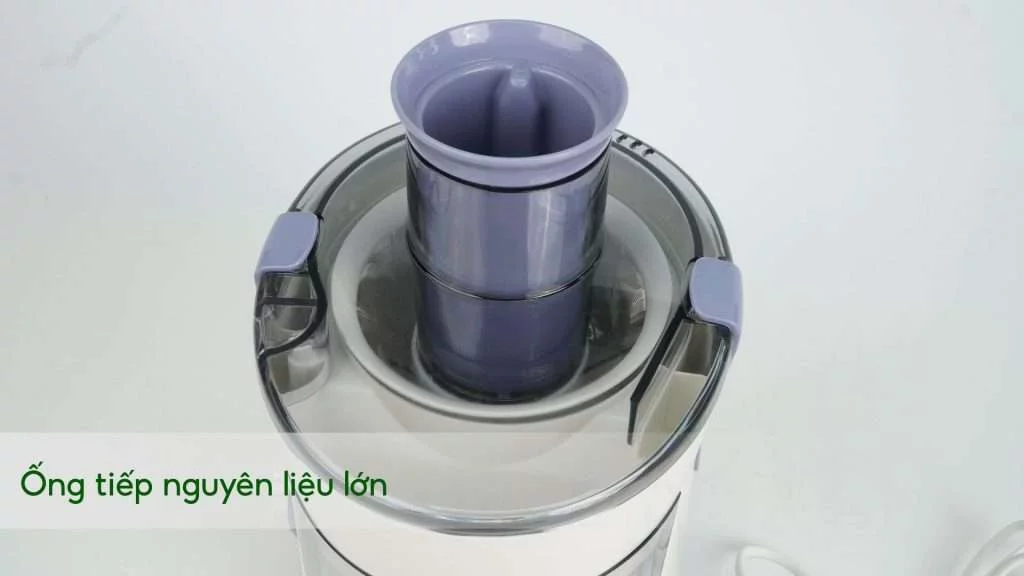 Máy ép trái cây PHILIPS HR1811_71_Trắng và Tím Ống tiếp nguyên liệu lớn