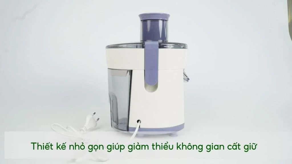 Máy ép trái cây PHILIPS HR1811_71_Trắng và Tím Thiết kế nhỏ gọn giúp giảm thiểu không gian cất giữ