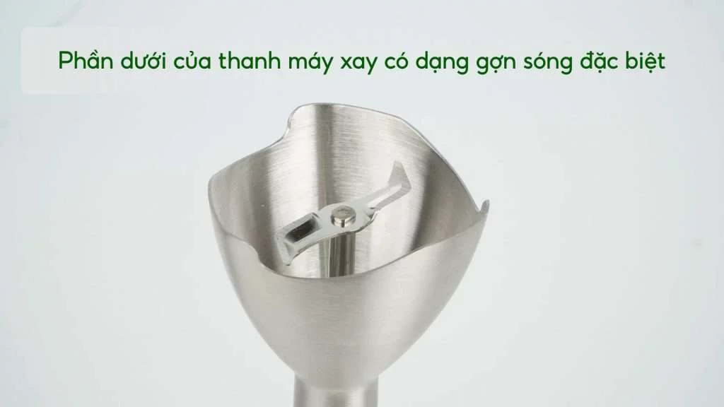 Máy xay sinh tố cầm tay PHILIPS HR2534_00_Trắng Phần dưới của thanh máy xay có dạng gợn sóng đặc biệt