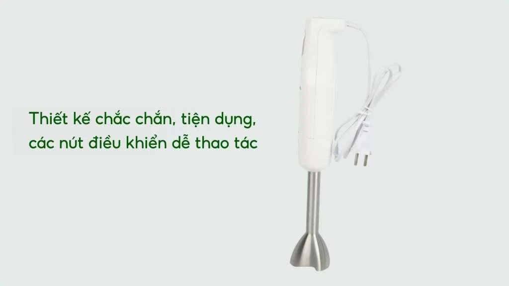 Máy xay sinh tố cầm tay PHILIPS HR2534_00_Trắng Thiết kế chắc chắn, tiện dụng, các nút điều khiển dễ thao tác