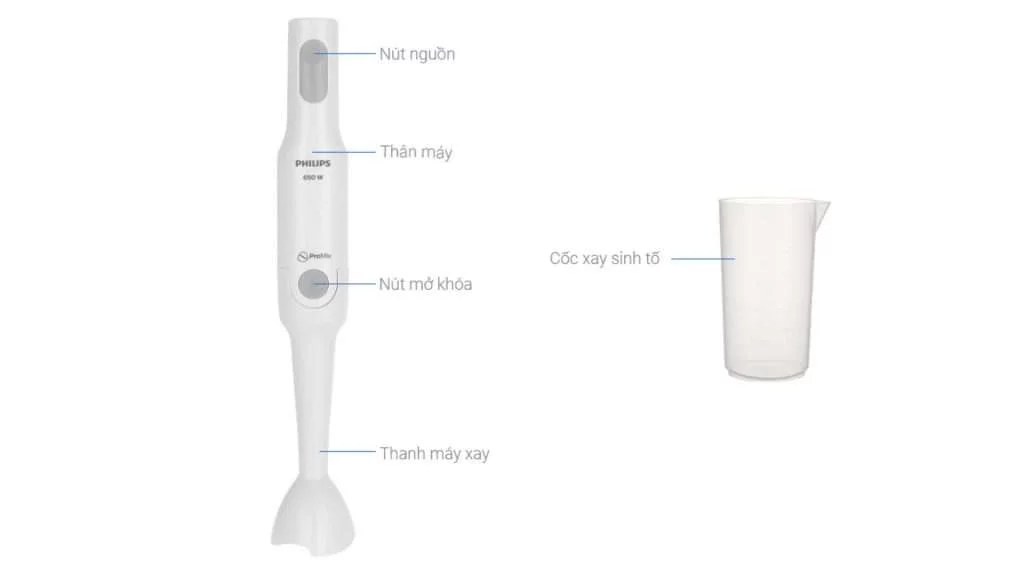 Máy xay sinh tố cầm tay Philips HR2531_00 - Kích thước