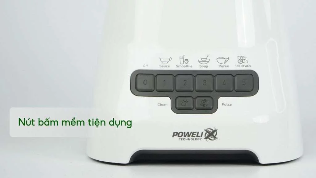 Máy xay sinh tố đa năng Tefal BlendForce Piano BL47YB66 Nút bấm mềm tiện dụng