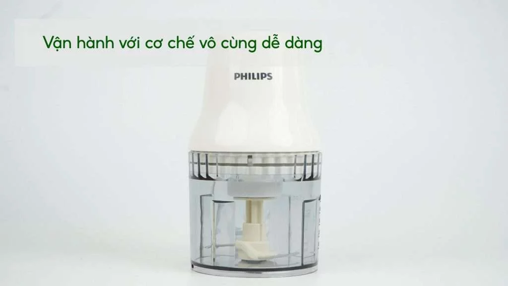 Máy xay thịt PHILIPS HR1393_00_Trắng Vận hành với cơ chế vô cùng dễ dàng