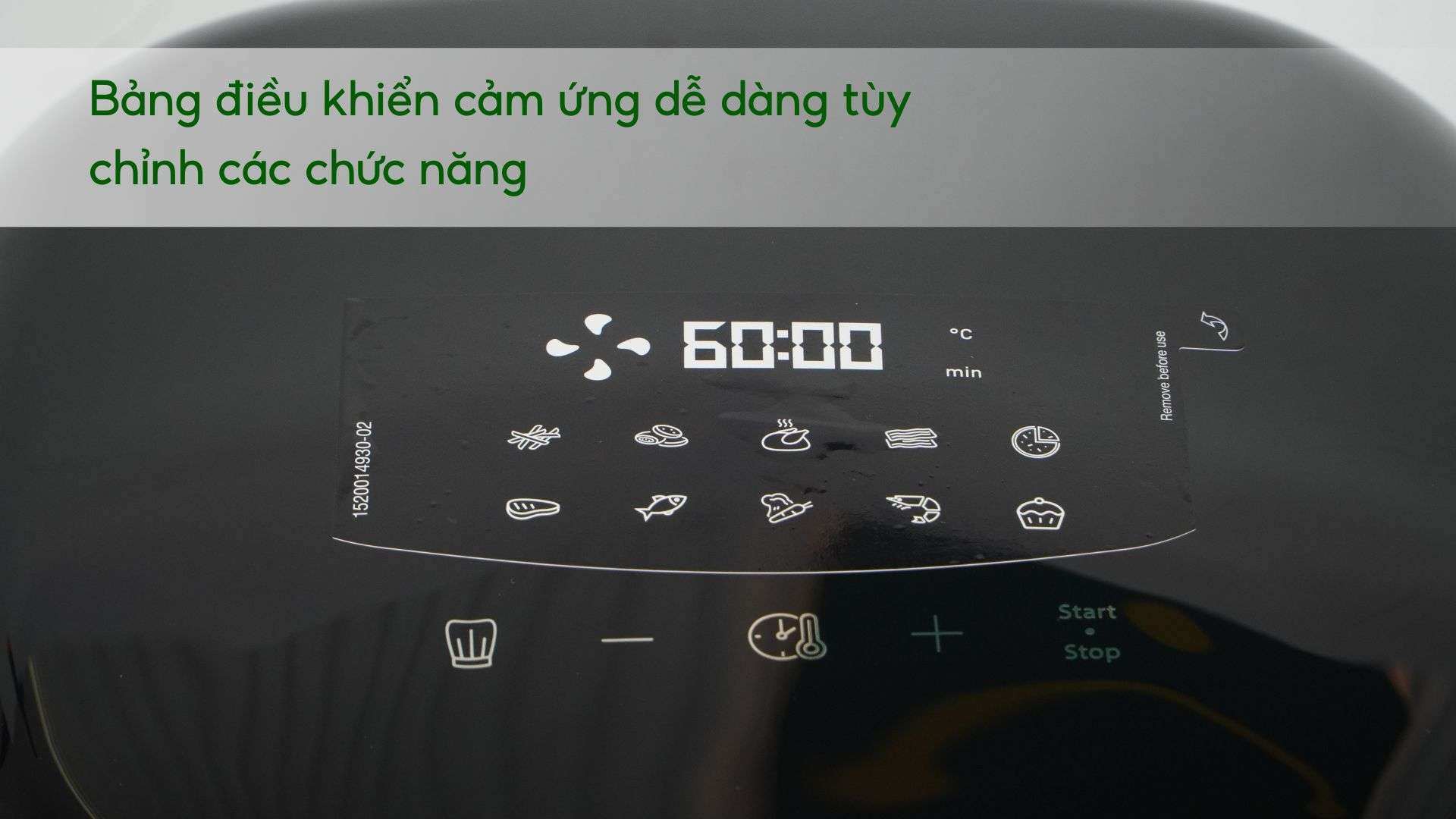 Nồi Chiên Không Dầu Tefal EY245310 5L Điện Tử Bảng điều khiển cảm ứng dễ dàng tùy chỉnh các chức năng