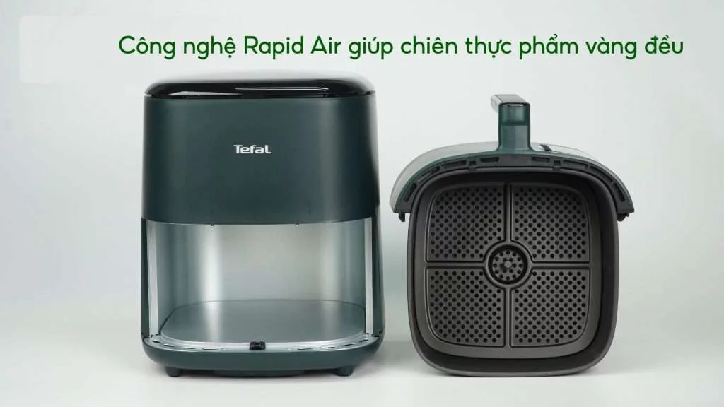 Nồi Chiên Không Dầu Tefal EY245310 5L Điện Tử Công nghệ Rapid Air giúp chiên thực phẩm vàng đều