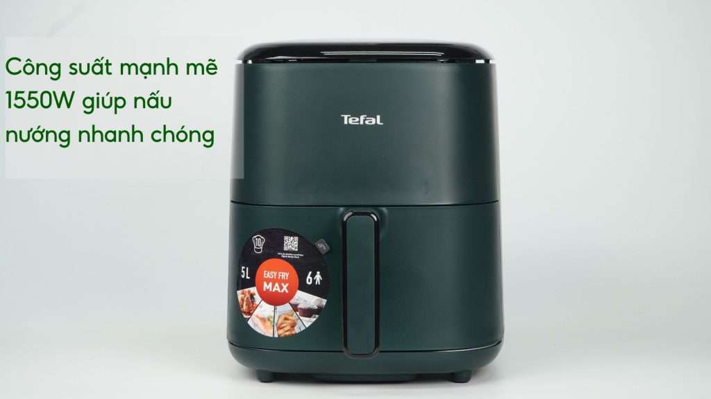 Nồi Chiên Không Dầu Tefal EY245310 5L Điện Tử Công suất mạnh mẽ 1550W giúp nấu nướng nhanh chóng