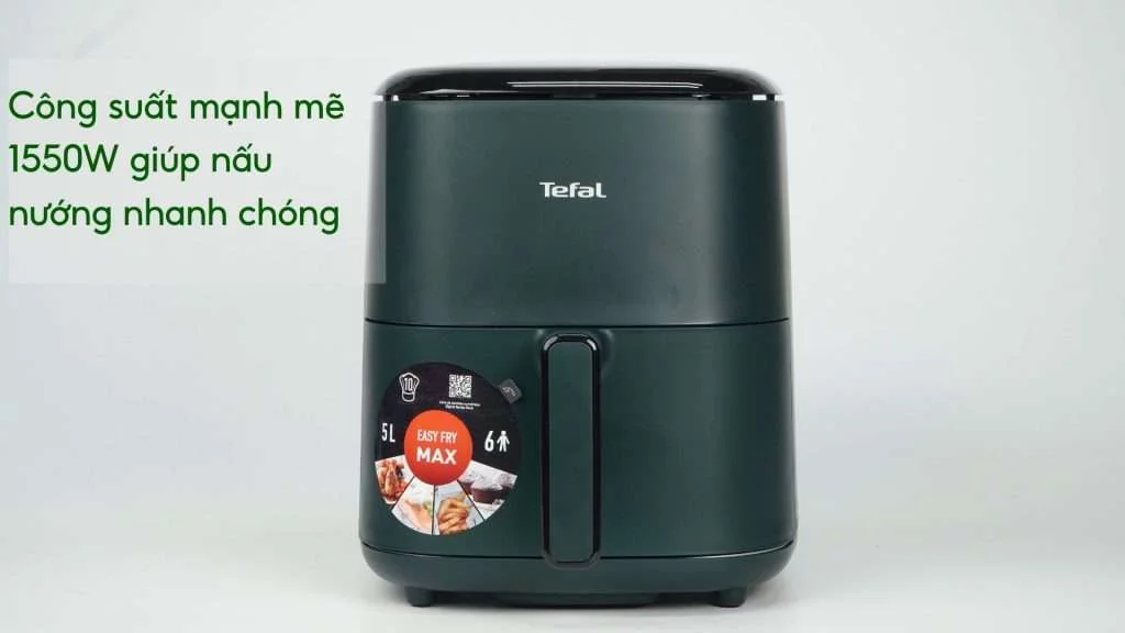 Nồi Chiên Không Dầu Tefal EY245310 5L Điện Tử Công suất mạnh mẽ 1550W giúp nấu nướng nhanh chóng