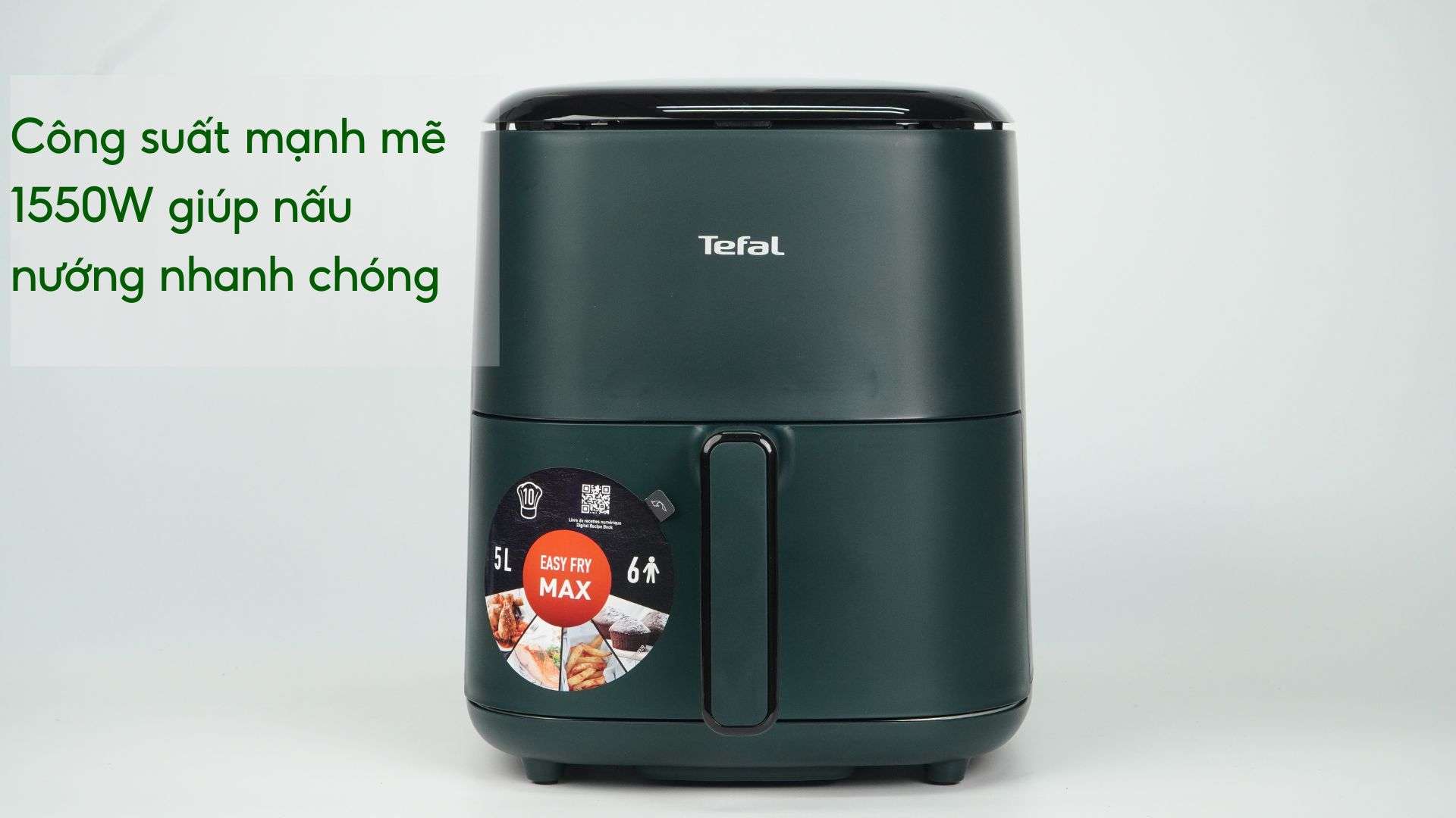 Nồi Chiên Không Dầu Tefal EY245310 5L Điện Tử Công suất mạnh mẽ 1550W giúp nấu nướng nhanh chóng