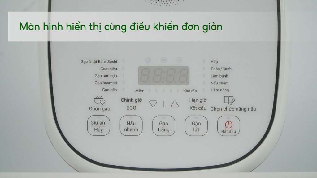 Nồi Cơm Điện Tử Cao Tần Tefal Rice Master RK8131Y0 1.5L Màn hình hiển thị cùng điều khiển đơn giản