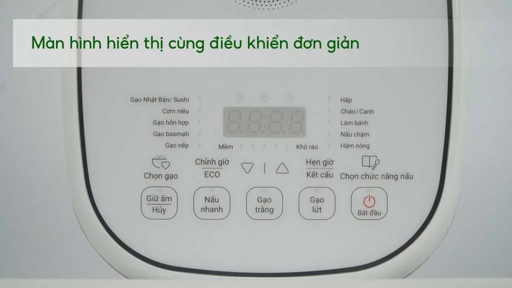 Nồi Cơm Điện Tử Cao Tần Tefal Rice Master RK8131Y0 1.5L Màn hình hiển thị cùng điều khiển đơn giản