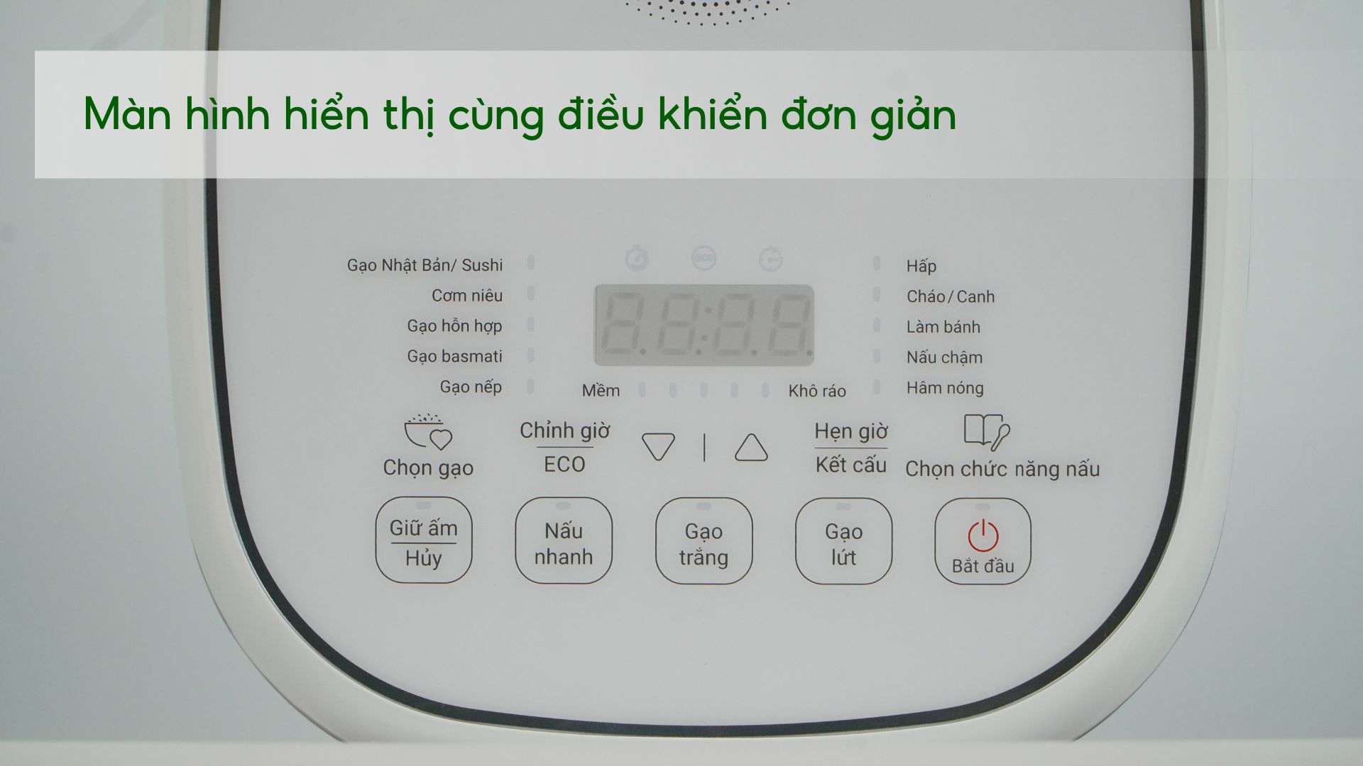 Nồi Cơm Điện Tử Cao Tần Tefal Rice Master RK8131Y0 1.5L Màn hình hiển thị cùng điều khiển đơn giản
