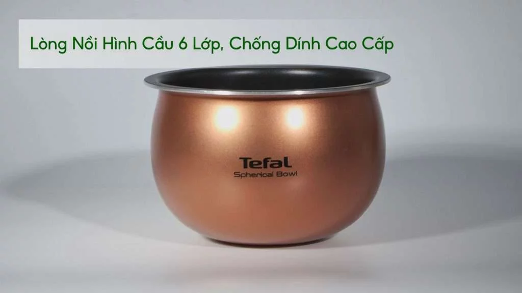 Nồi Cơm Điện Tư Cao Tần Tefal Rice Master RK818A68 1.8L Lòng Nồi Hình Cầu 6 Lớp, Chống Dính Cao Cấp
