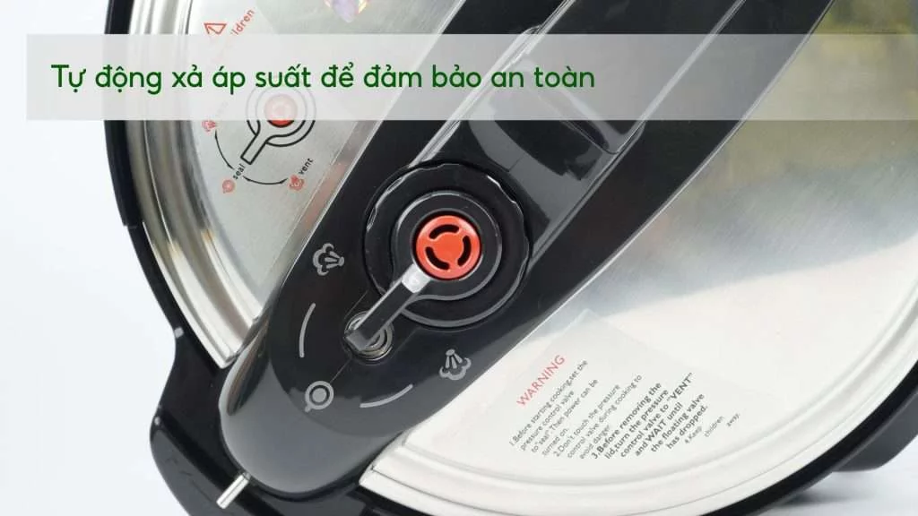 Nồi áp suất PHILIPS HD2103_66_Bạc và Đen Tự động xả áp suất để đảm bảo an toàn