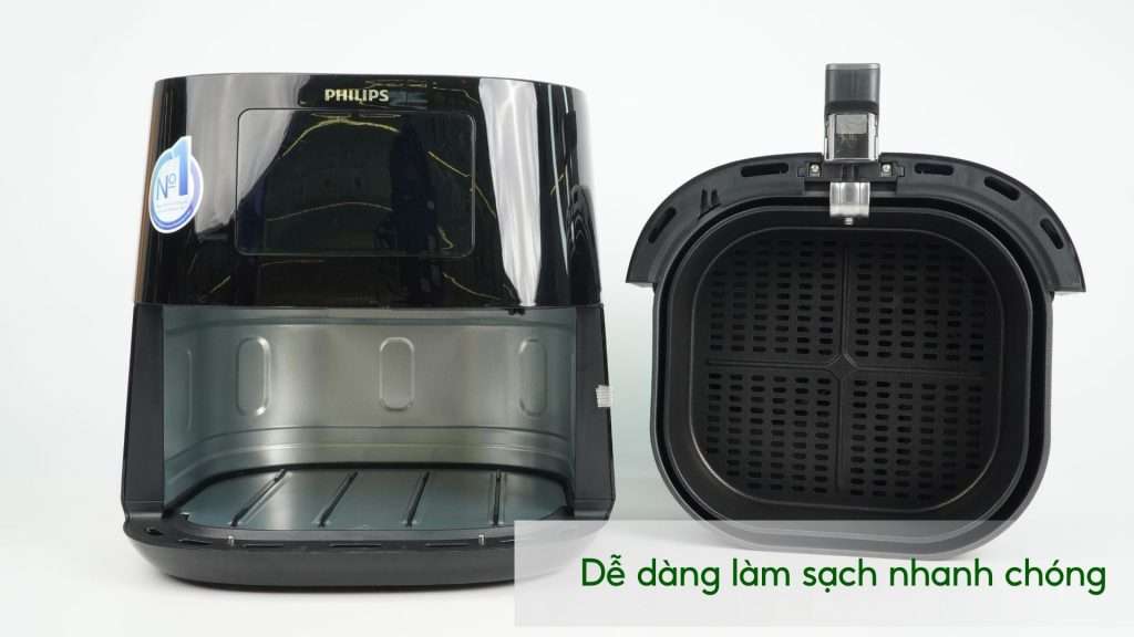 Nồi chiên không dầu PHILIPS HD9280_90_Đen Dễ dàng làm sạch nhanh chóng