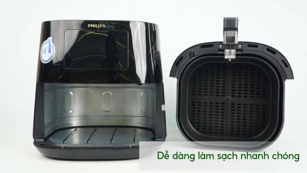 Nồi chiên không dầu PHILIPS HD9280_90_Đen Dễ dàng làm sạch nhanh chóng