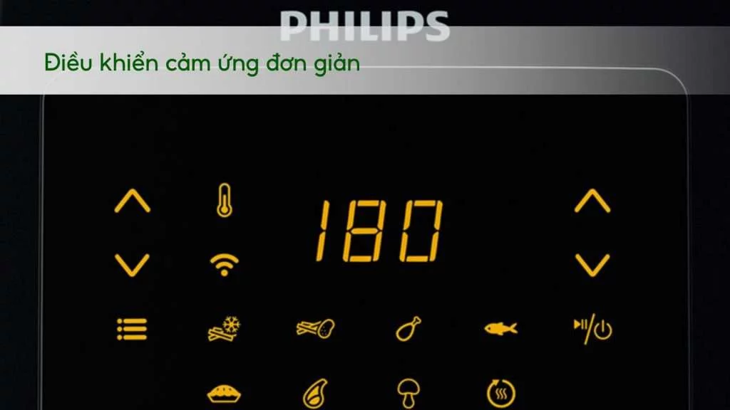 Nồi chiên không dầu PHILIPS HD9280_90_Đen Điều khiển cảm ứng đơn giản