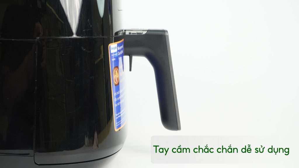 Nồi chiên không dầu PHILIPS HD9280_90_Đen Tay cầm chắc chắn dễ sử dụng