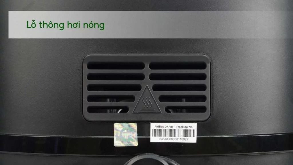 Nồi chiên không dầu PHILIPS HD9285_90_Đen nhám Lỗ thông hơi nóng