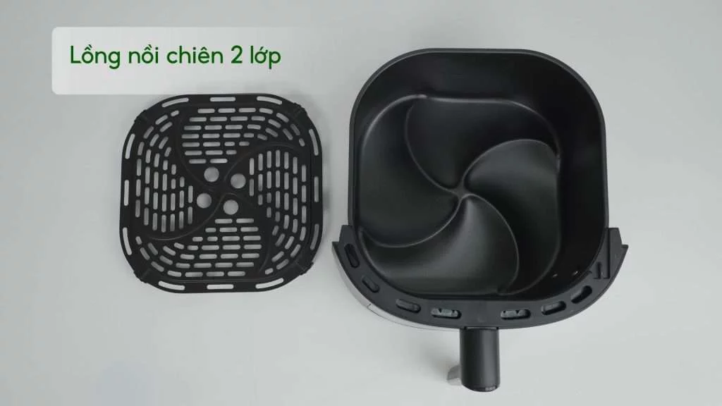 Nồi chiên không dầu PHILIPS NA230_00_Đen Lồng nồi chiên 2 lớp