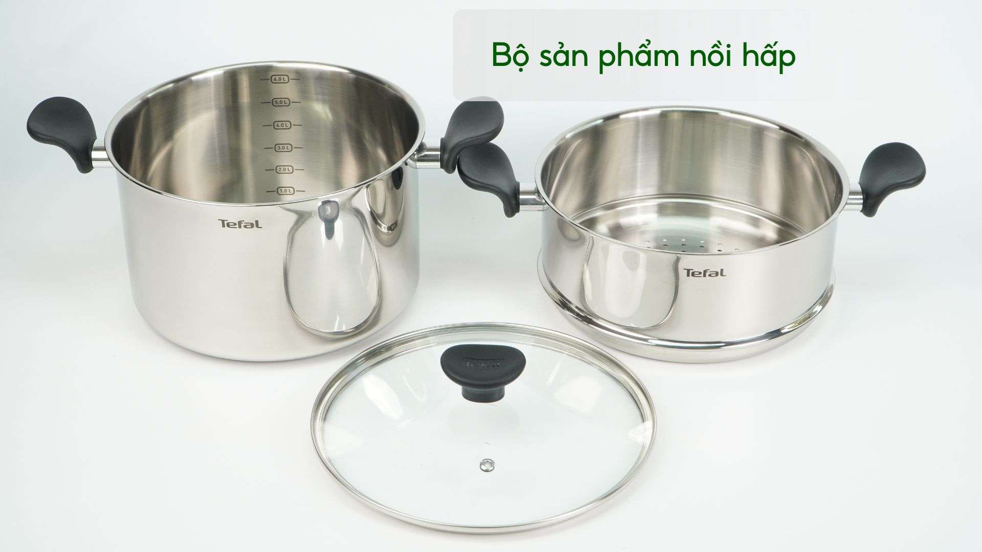 Nồi hấp Inox cao cấp 18_10 Tefal Couscous Primary E3089504, 24cm Bộ sản phẩm nồi hấp