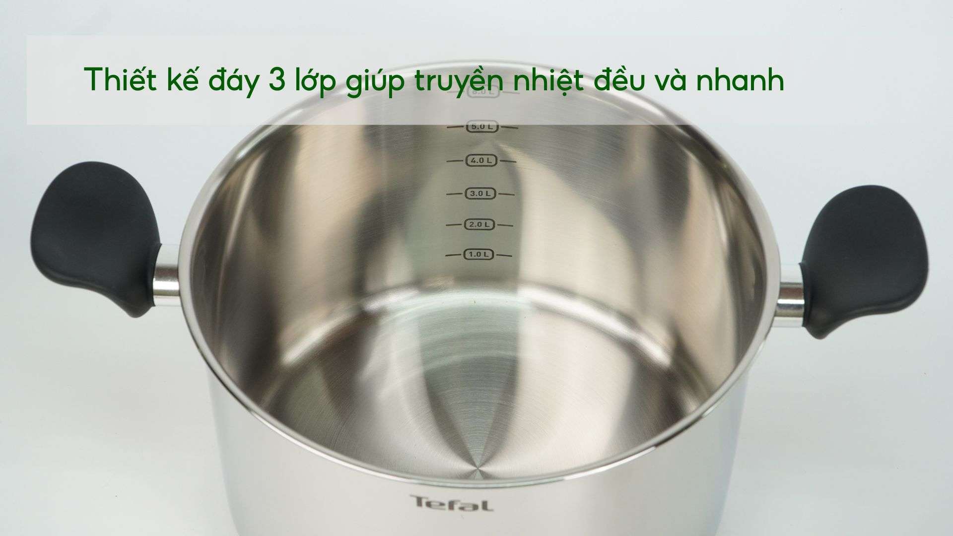 Nồi hấp Inox cao cấp 18_10 Tefal Couscous Primary E3089504, 24cm Thiết kế đáy 3 lớp giúp truyền nhiệt đều và nhanh