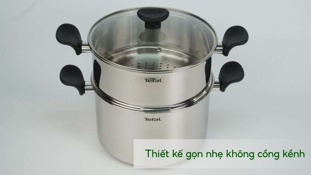 Nồi hấp Inox cao cấp 18_10 Tefal Couscous Primary E3089504, 24cm Thiết kế gọn nhẹ không cồng kềnh