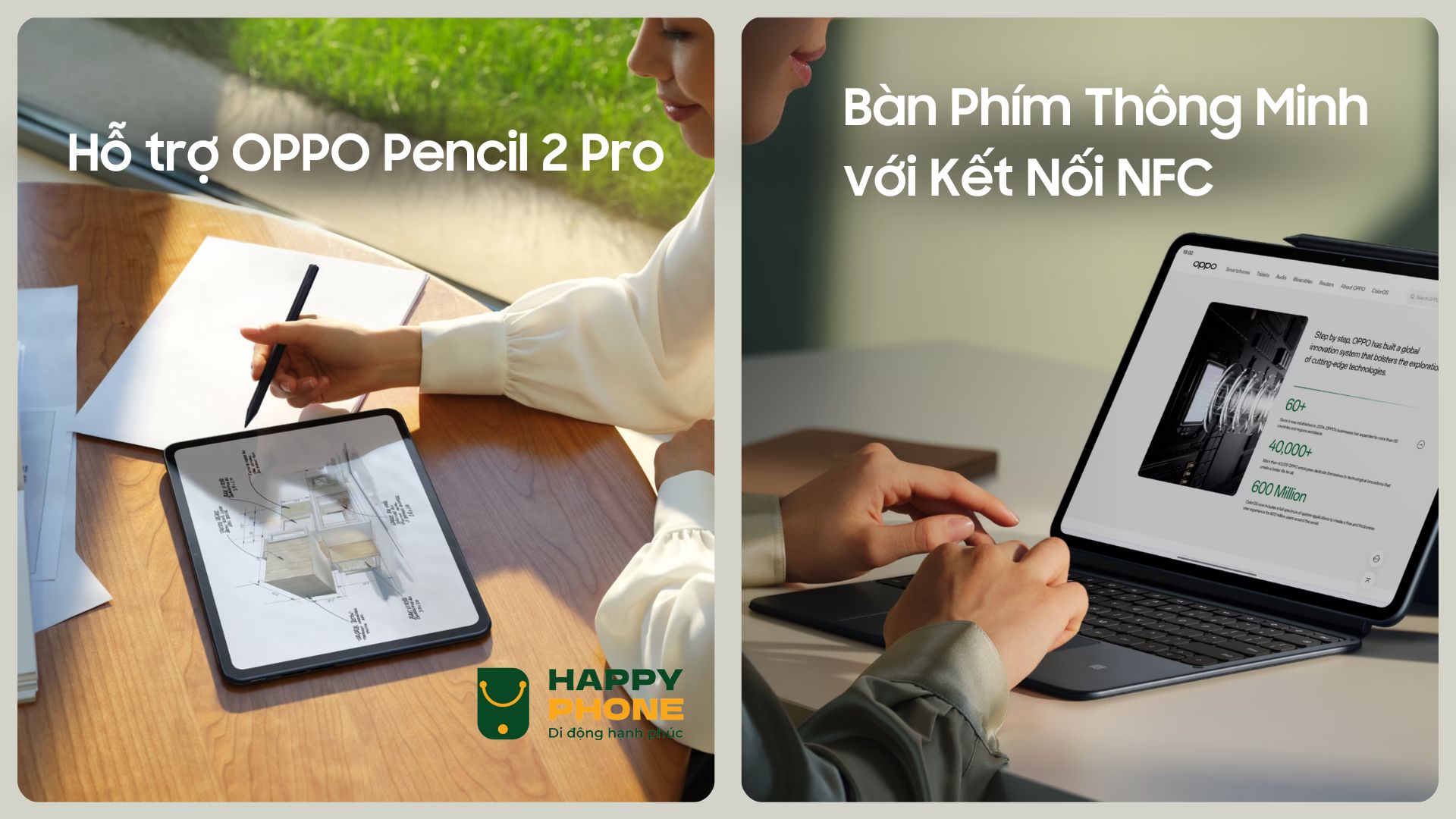 Pad 3 Pro hỗ trợ OPPO Pencil 2 Pro và bàn phím kết nối NFC