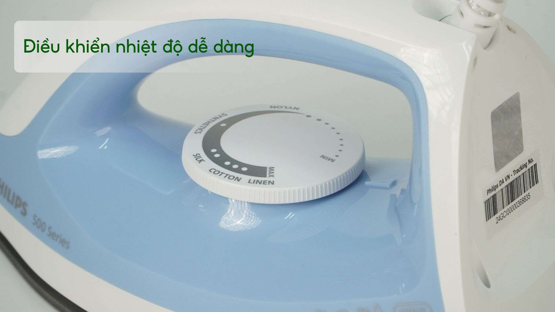 Bàn ủi khô Philips DST0520_20 Xanh dương Điều khiển nhiệt độ dễ dàng